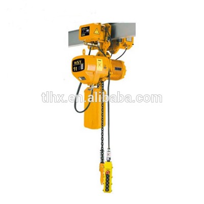 HSY high quality motor hoist 2 ton electric chain hoist running type